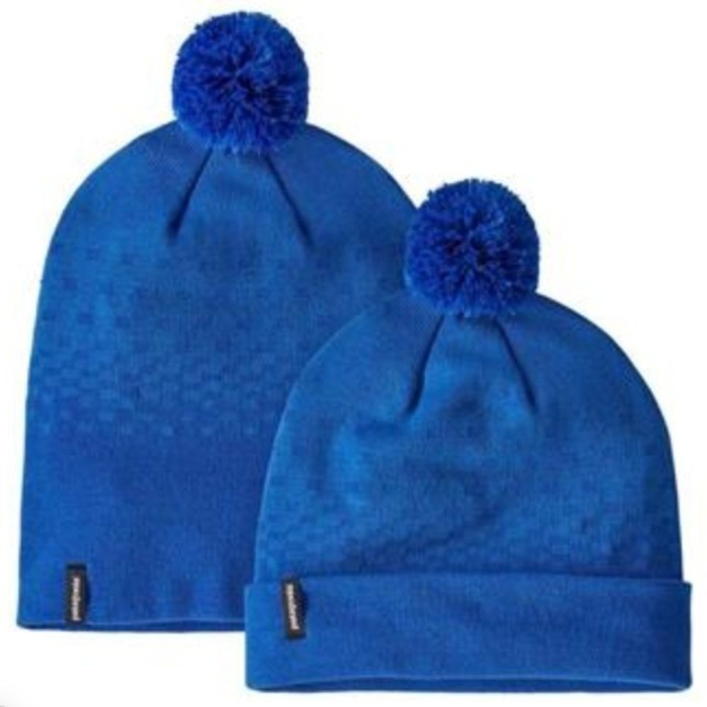 Patagonia Powder Town Beanie Lightweight Women's Alpine Blue Rising Tide Pom Pom